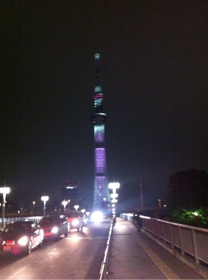 ブレ気味のスカイツリー。